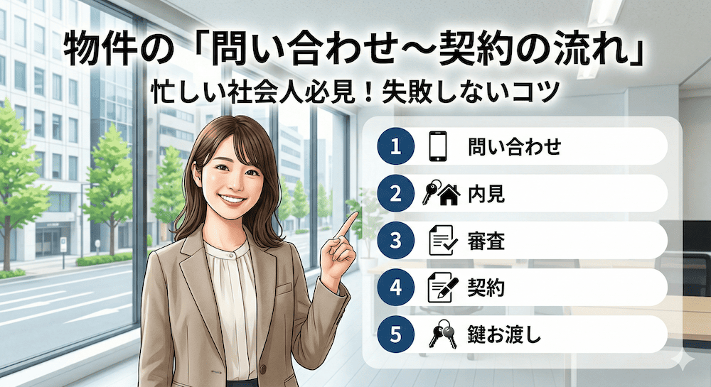 忙しい社会人必見！物件の「問い合わせ〜契約の流れ」と失敗しないお部屋探しのコツ