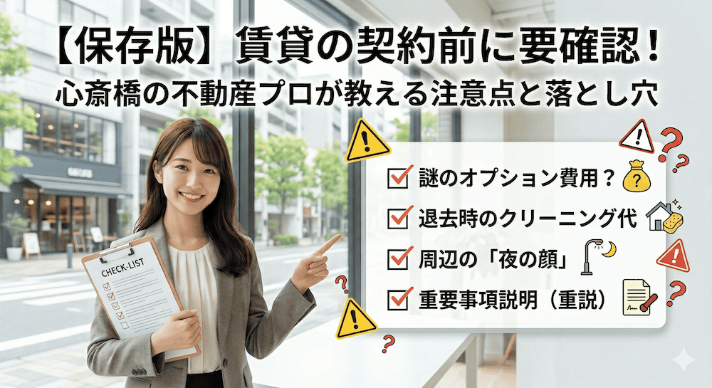 【保存版】賃貸の契約前に要確認！心斎橋の不動産プロが教える注意点と落とし穴