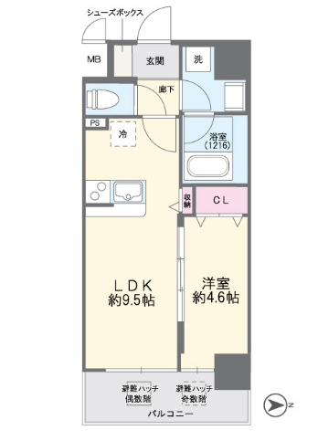 Ｆｕｋｕ島之内の間取り画像